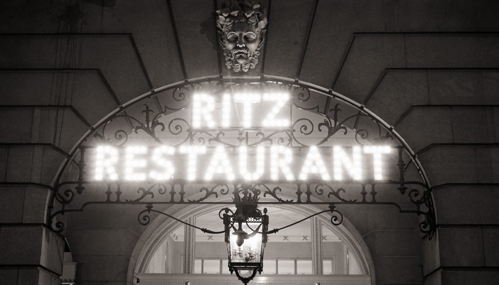 London, UK - November 03, 2014: The Ritz hotel, 5 star, located in Piccadilly, neoclassical style, built by Charles Mewes, opened on 1906.